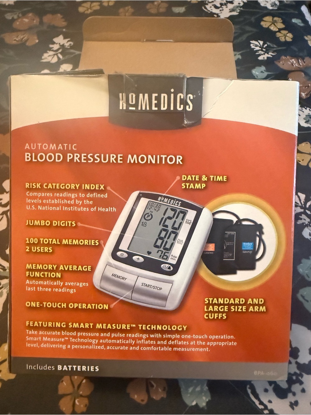 Homedics White and Gray Blood Pressure Monitor with Carry Case